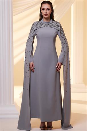 Elsa Tesettür Abiye Antrasit