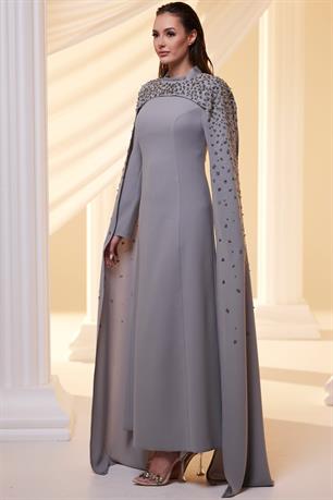 Elsa Tesettür Abiye Antrasit