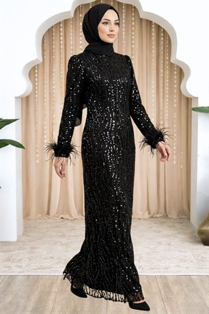 Eslem Tesettür Abiye Siyah