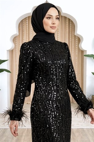 Eslem Tesettür Abiye Siyah