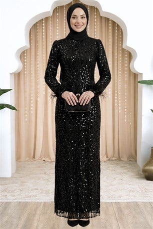 Eslem Tesettür Abiye Siyah