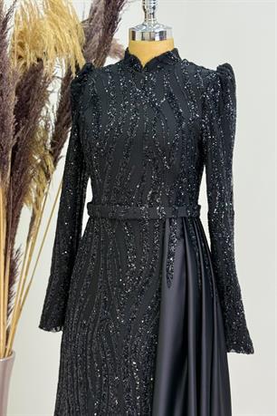 Eslina Tesettür Abiye Siyah