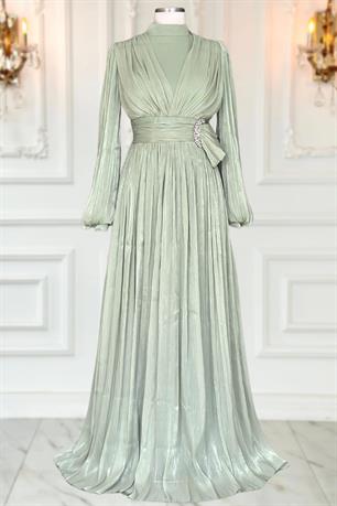 Feray Tesettür Abiye Mint