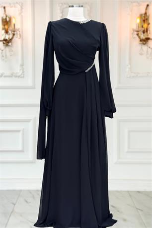 Feza Tesettür Abiye Siyah