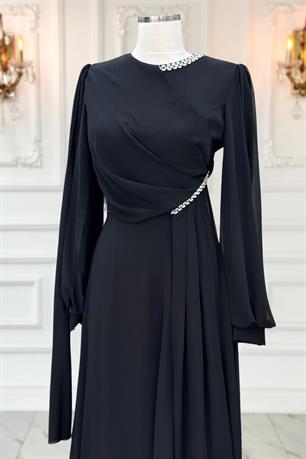 Feza Tesettür Abiye Siyah