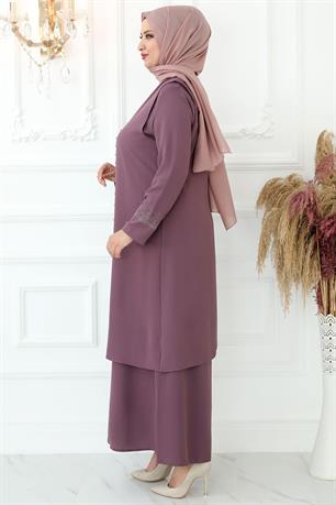 Filiz Tesettür Abiye Gül Kurusu