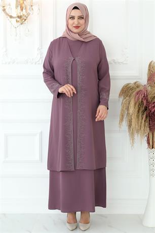 Filiz Tesettür Abiye Gül Kurusu