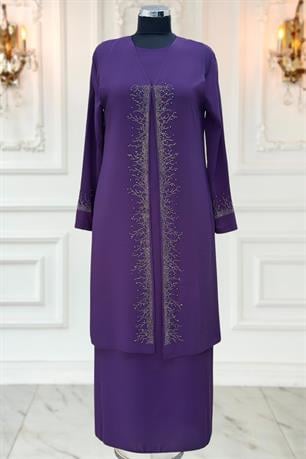 Filiz Tesettür Abiye Mürdüm