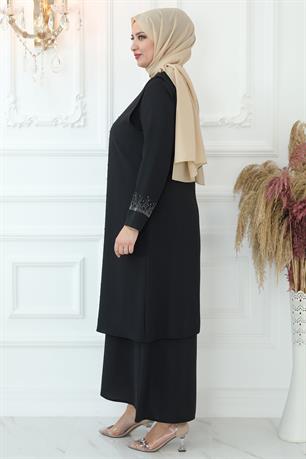 Filiz Tesettür Abiye Siyah