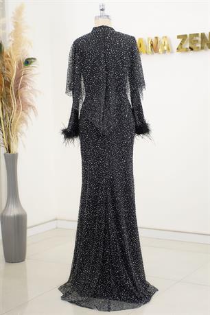 Fiona Tesettür Abiye Siyah