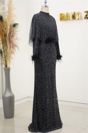 Fiona Tesettür Abiye Siyah