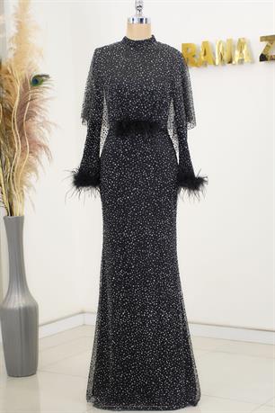 Fiona Tesettür Abiye Siyah