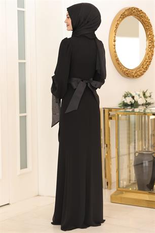 Firuze Tesettür Abiye Siyah