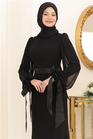 Firuze Tesettür Abiye Siyah