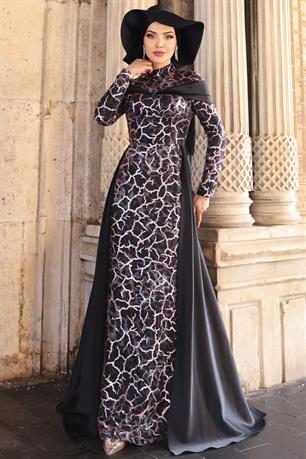 Frezya Tesettür Abiye Gül Kurusu