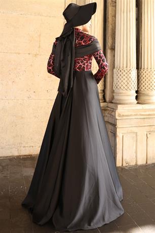 Frezya Tesettür Abiye Kırmızı