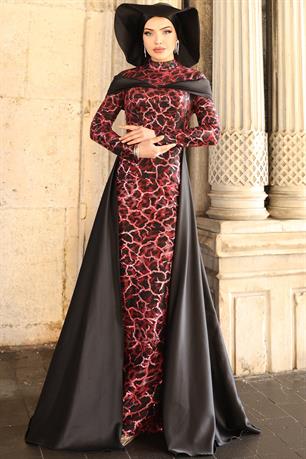 Frezya Tesettür Abiye Kırmızı