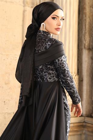 Frezya Tesettür Abiye Siyah