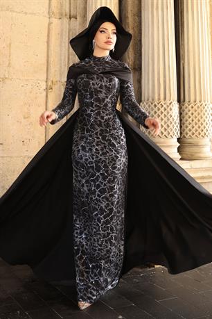 Frezya Tesettür Abiye Siyah