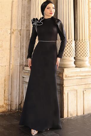 Gelincik Tesettür Abiye Siyah