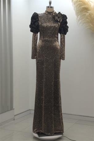 Gina Tesettür Abiye Bakır