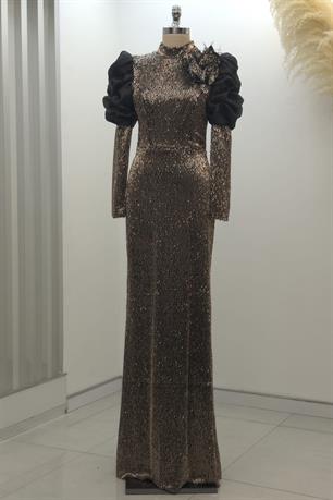 Gina Tesettür Abiye Bakır