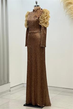 Gina Tesettür Abiye Gold