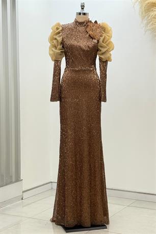 Gina Tesettür Abiye Gold