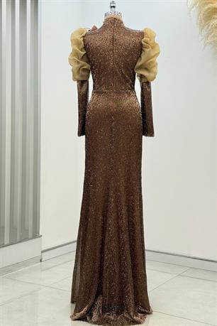 Gina Tesettür Abiye Gold