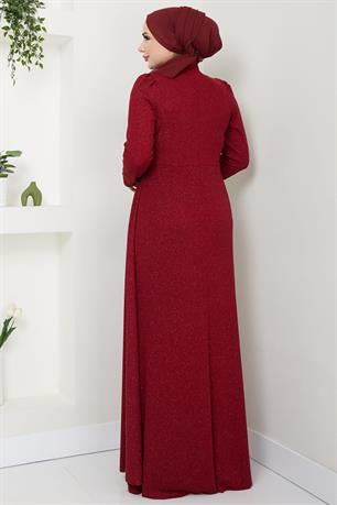 Gözde Tesettür Abiye Bordo