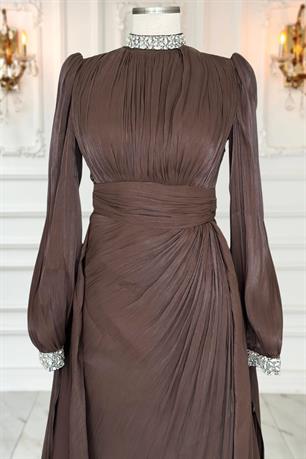 Gözde Tesettür Abiye Kahve