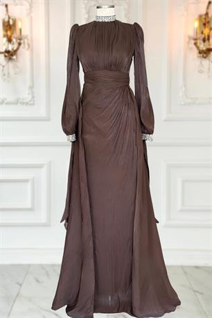 Gözde Tesettür Abiye Kahve