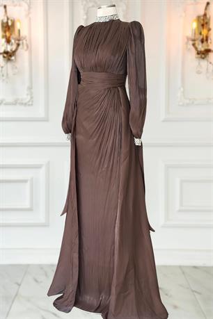 Gözde Tesettür Abiye Kahve