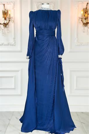 Gözde Tesettür Abiye Lacivert