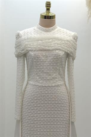 Griselda Tesettür Abiye Beyaz