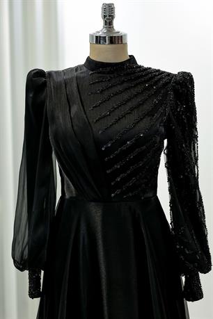 Güneş Tesettür Abiye Siyah