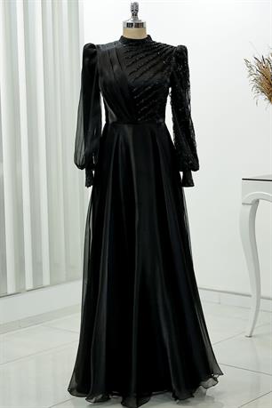 Güneş Tesettür Abiye Siyah