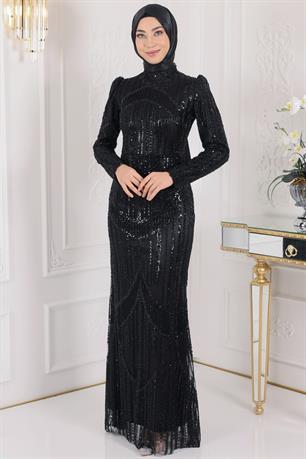 Hafsa Tesettür Abiye Siyah