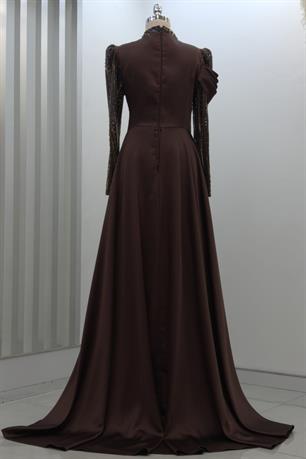 Hailey Tesettür Abiye Kahve