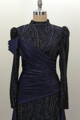 Hailey Tesettür Abiye Lacivert