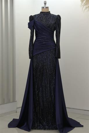 Hailey Tesettür Abiye Lacivert