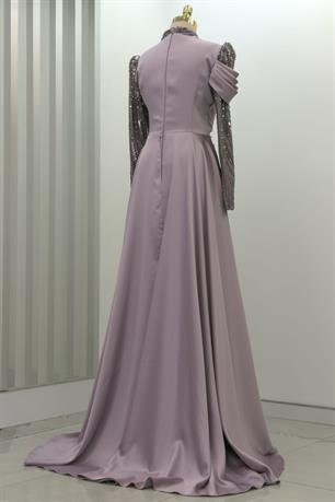 Hailey Tesettür Abiye Lila