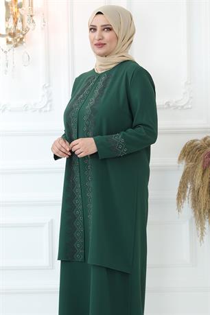Hatun Tesettür Abiye Zümrüt