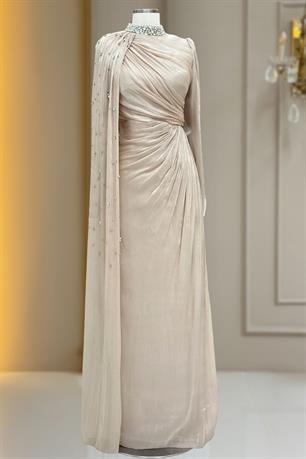 Helen Tesettür Abiye Gold