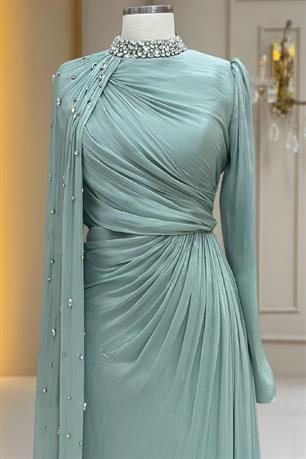 Helen Tesettür Abiye Mint