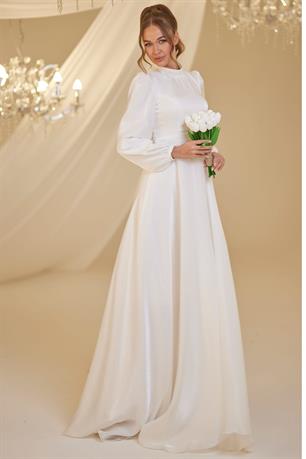 Helin Tesettür Abiye Beyaz