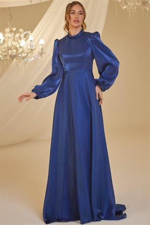 Helin Tesettür Abiye Lacivert