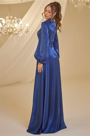 Helin Tesettür Abiye Lacivert