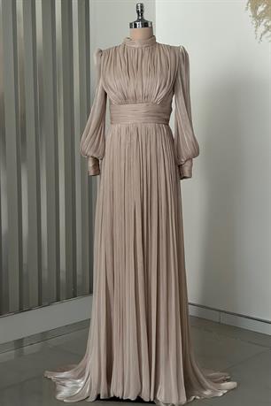 Hellas Tesettür Abiye Bej