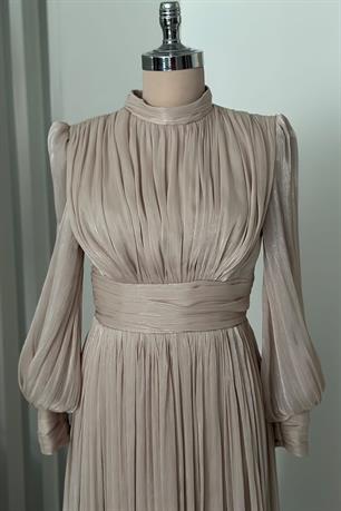 Hellas Tesettür Abiye Bej